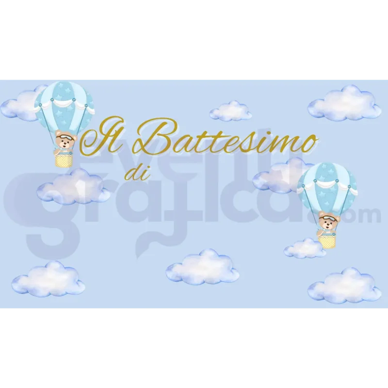 Orsetto Aviatore Backdrop Battesimo