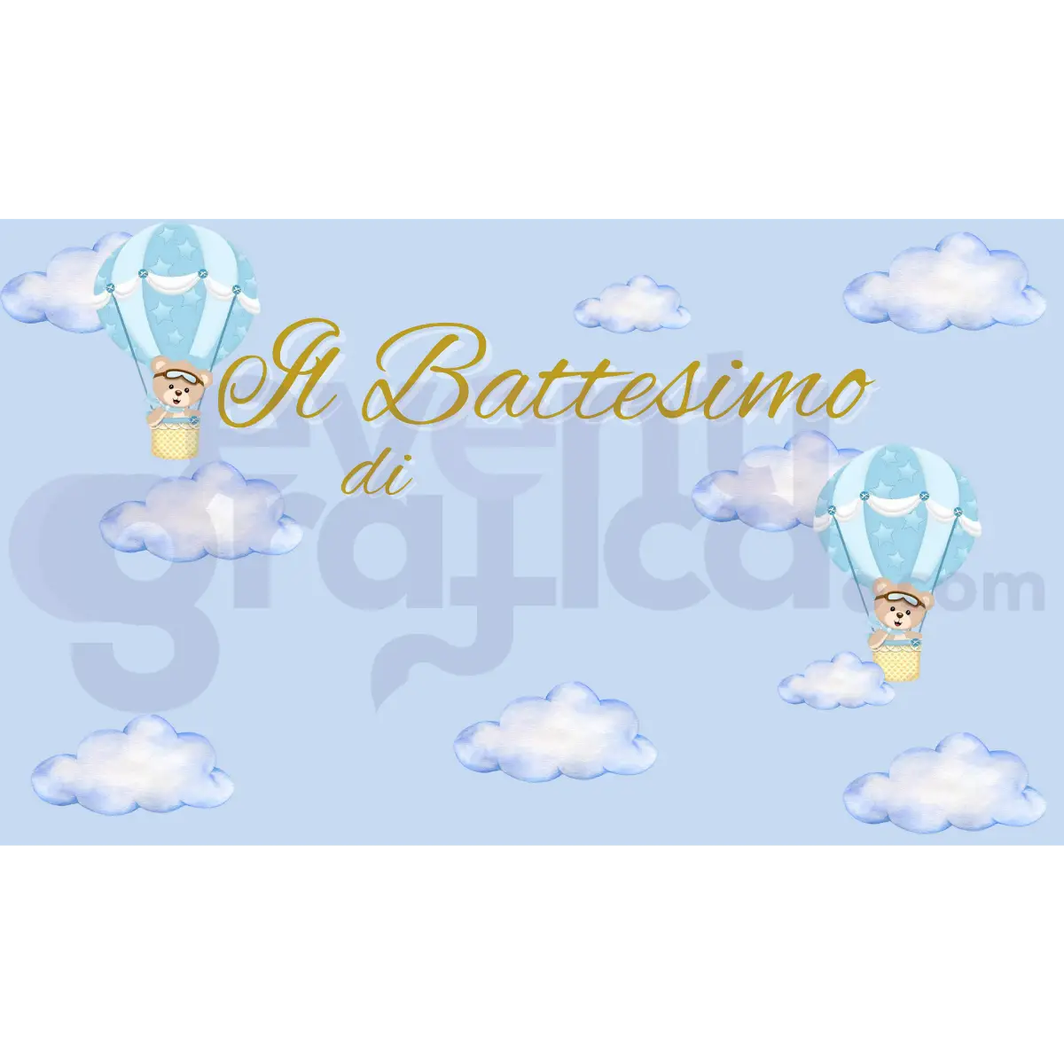 Orsetto Aviatore Backdrop Battesimo