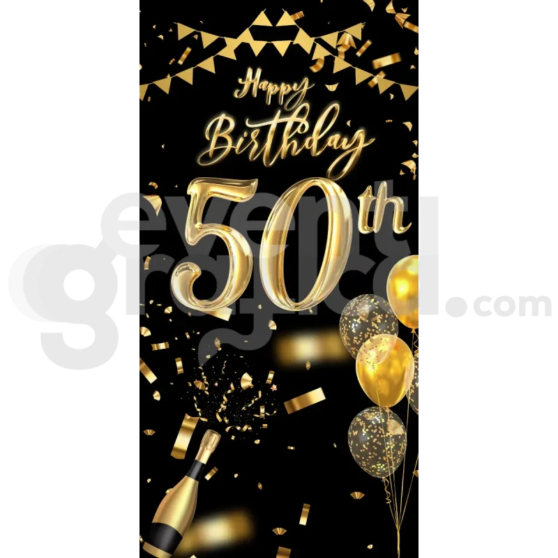 50 Anni Backdrop Compleanno 1
