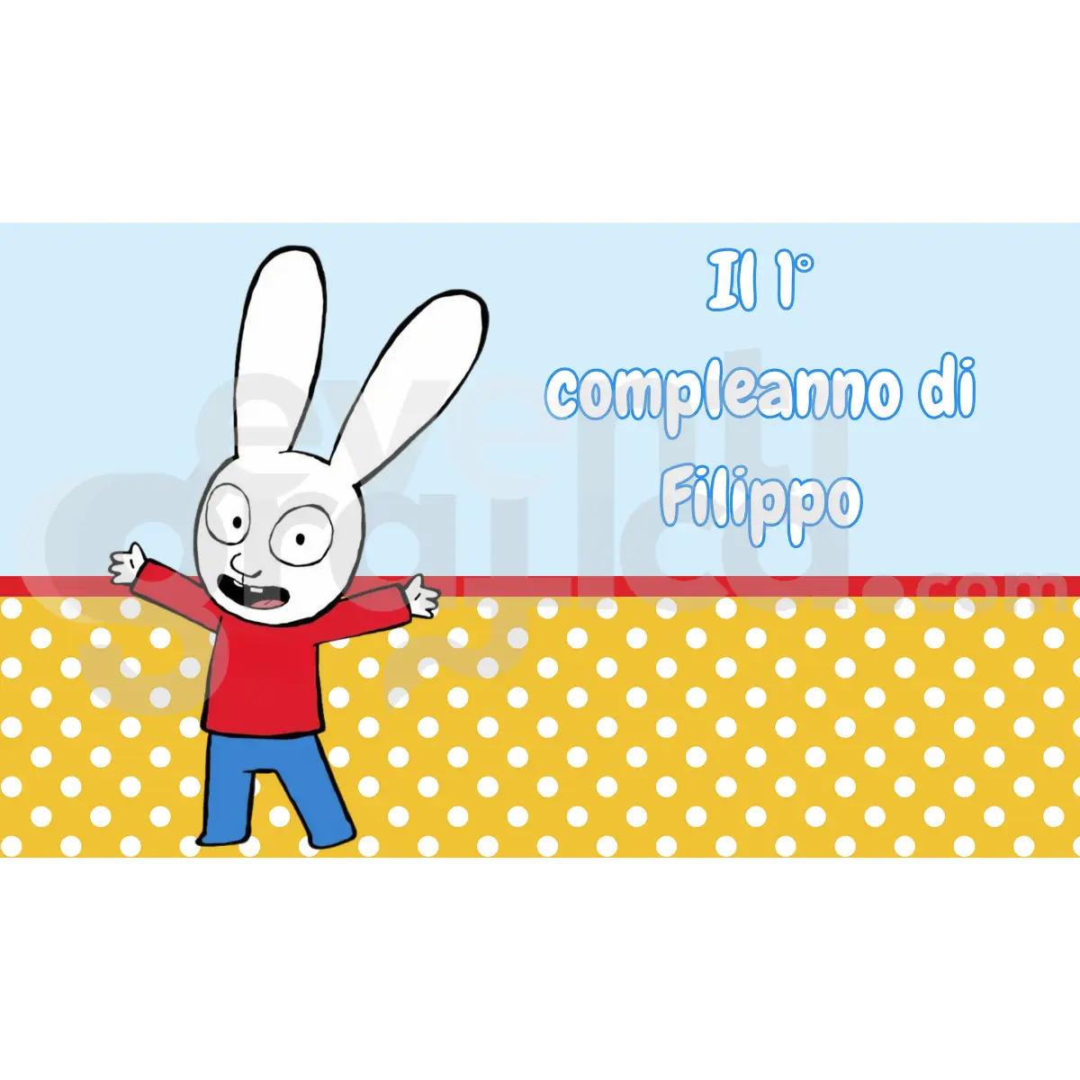 Simon Super Coniglio Backdrop Compleanno