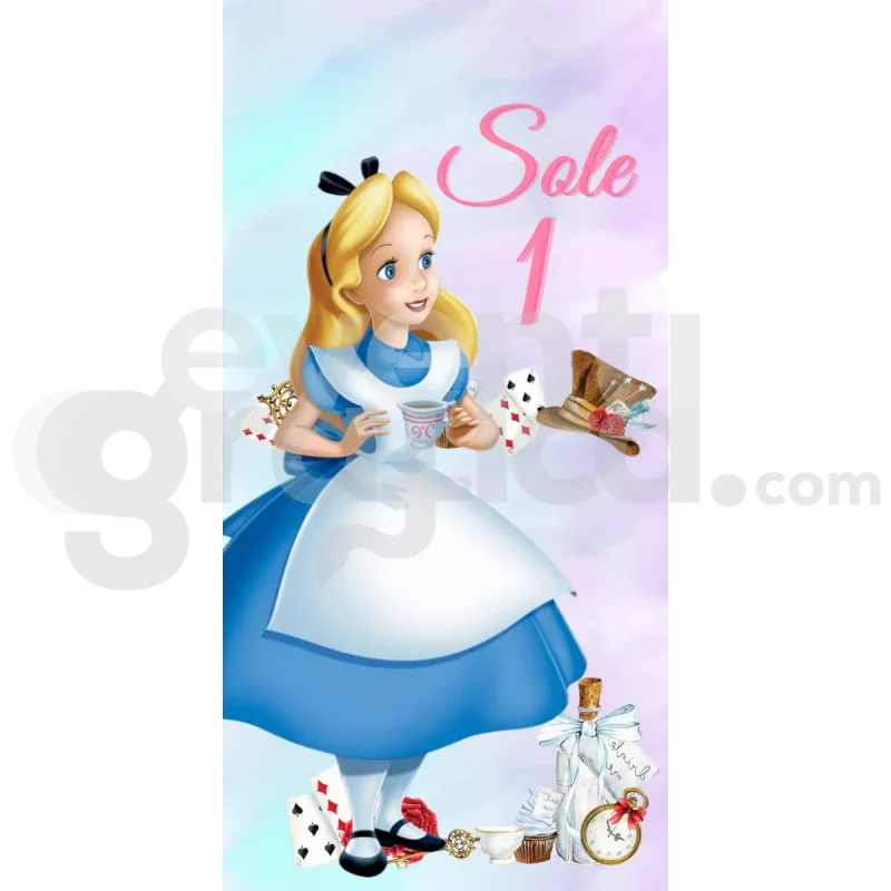 Alice Nel Paese Delle Meraviglie Backdrop Compleanno 1