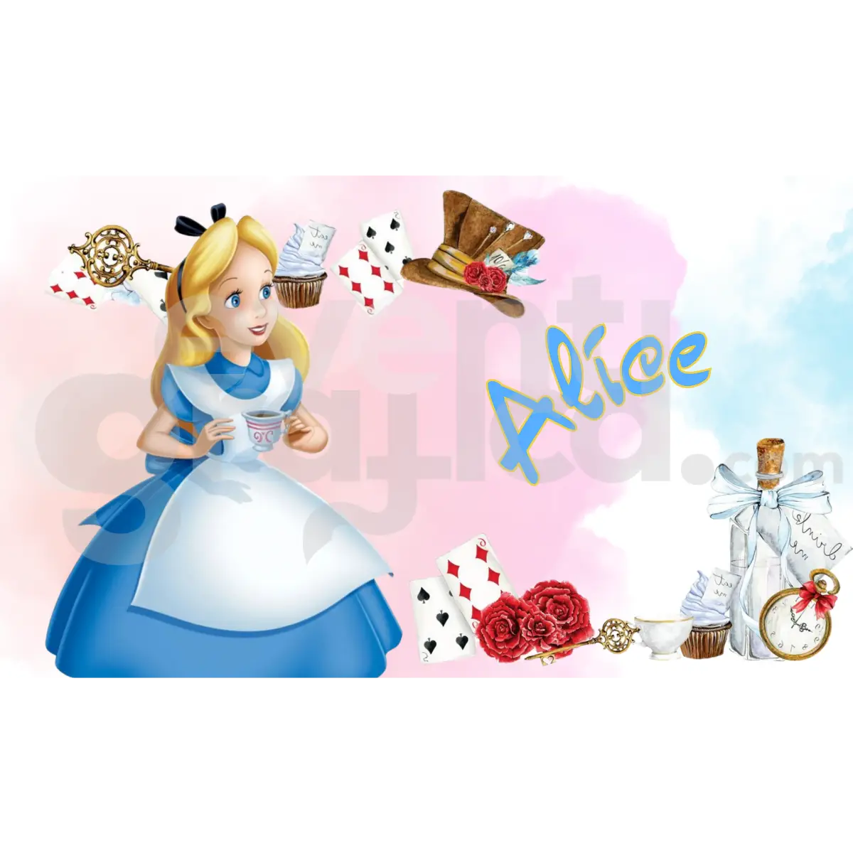 Alice Nel Paese Delle Meraviglie Backdrop Compleanno 8