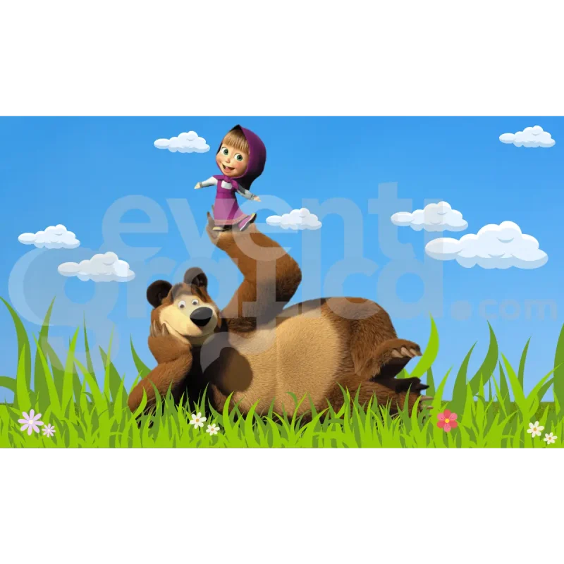 Masha E Orso Backdrop Compleanno 6