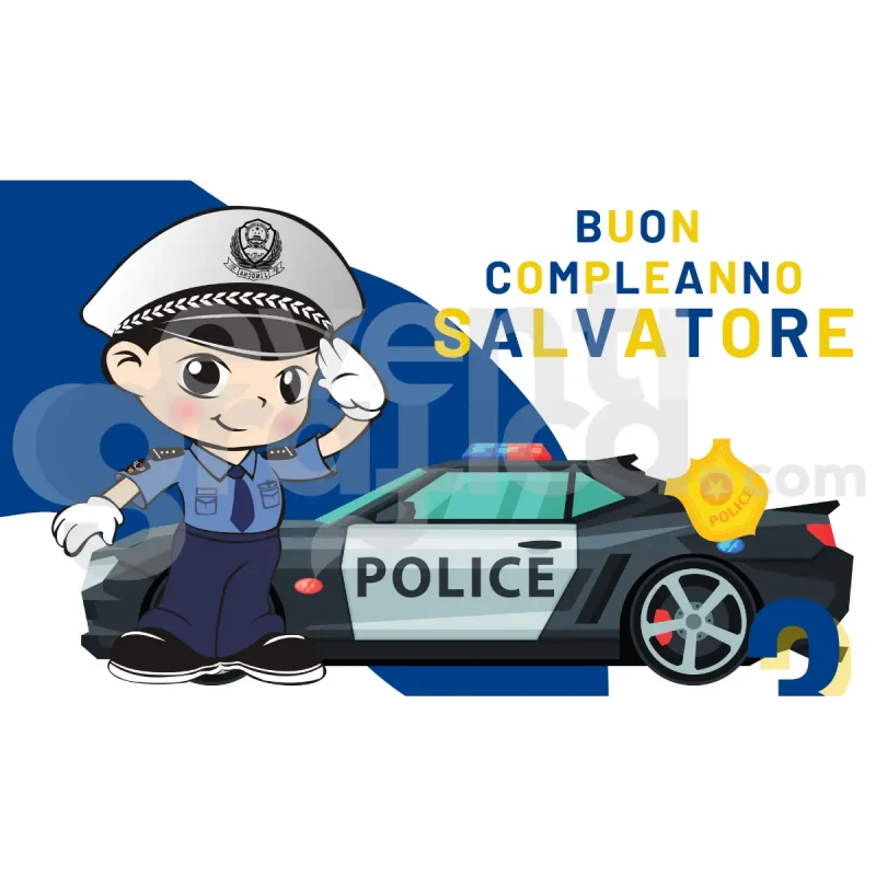 Police Backdrop Compleanno