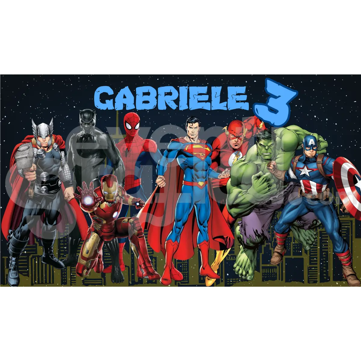 Supereroi Backdrop Compleanno 5