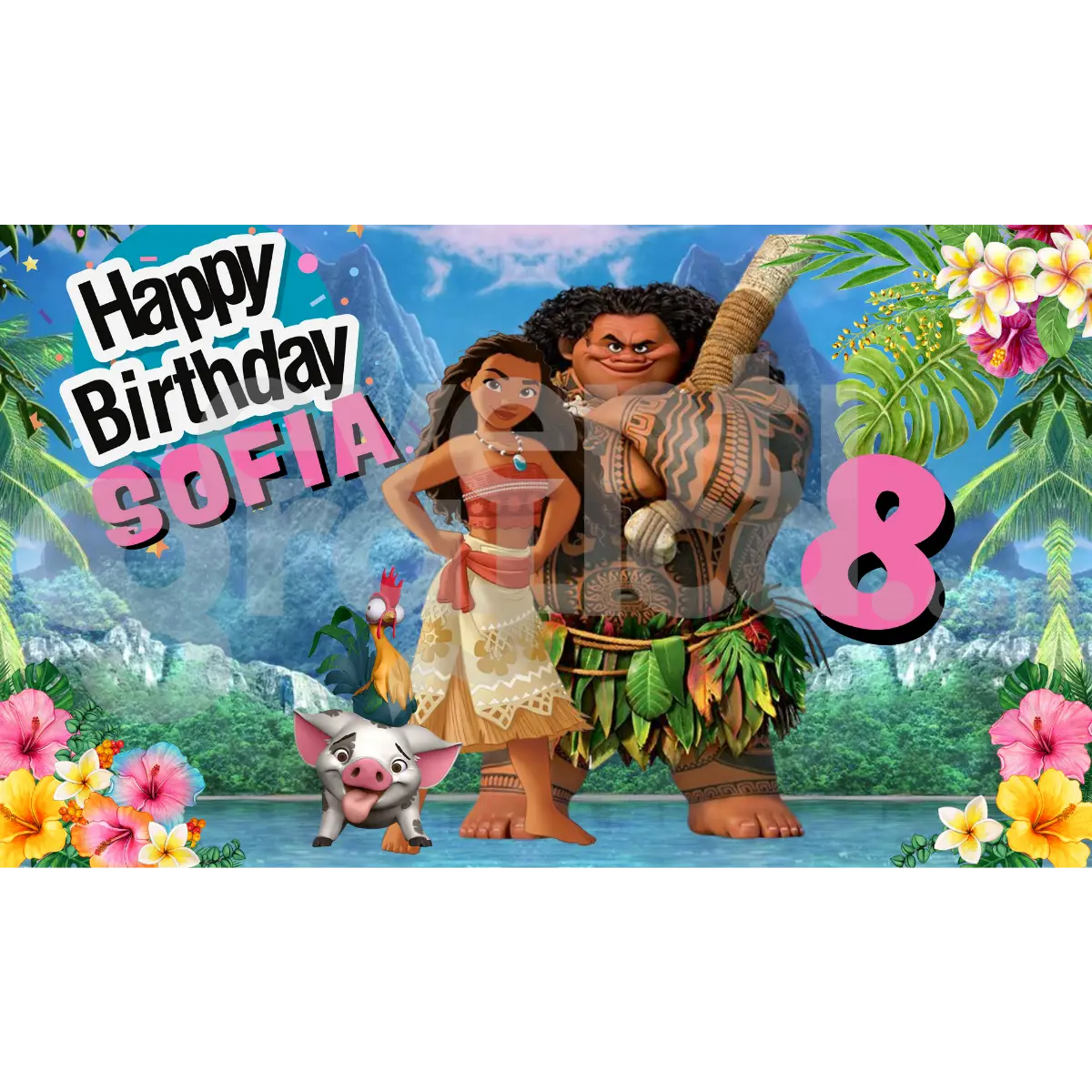 Vaiana Oceania Backdrop Compleanno 2